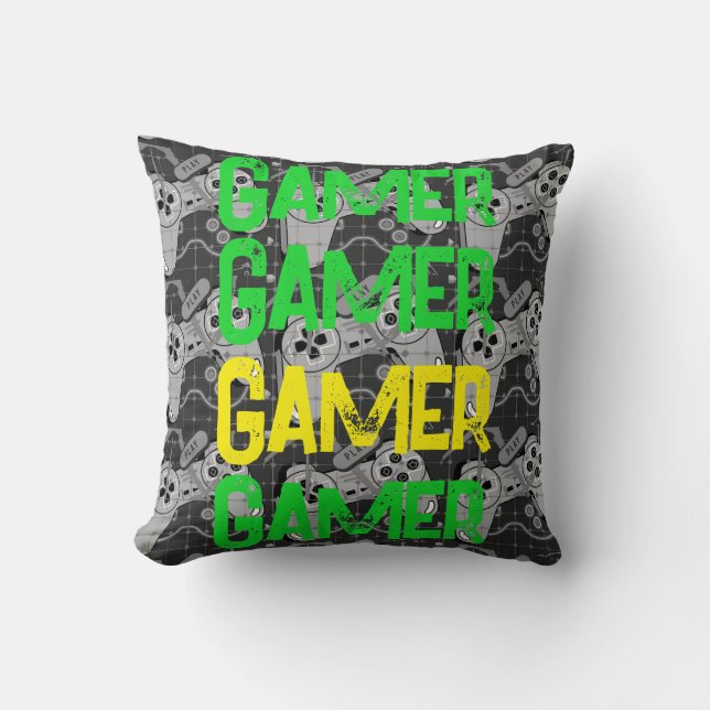 Gamer, beroemde, gamer, gamer T-Shirt Kussen (Voorkant)
