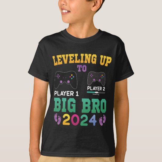 Gamer Big Brother om te zijn | Nivellering naar Bi T-shirt (Voorkant)
