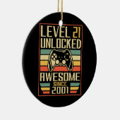 Gamer Birthday 21 Mannen Vrouwen spelen Geweldige  Keramisch Ornament (Rechts)