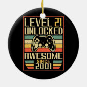 Gamer Birthday 21 Mannen Vrouwen spelen Geweldige  Keramisch Ornament (Achterkant)