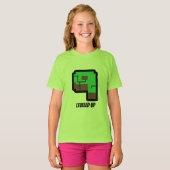 Gamer Birthday Building Pixel Green Level 9  T-shirt (Voorkant volledig)