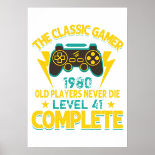 Gamer Birthday Cadeaujaar en leeftijd, Classic Poster