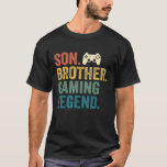 Gamer Birthday for Teen Boys Son Brother Gaming L T-shirt<br><div class="desc">Gamer Birthday for Teen Boys Son Brother Gaming Legend.</div>