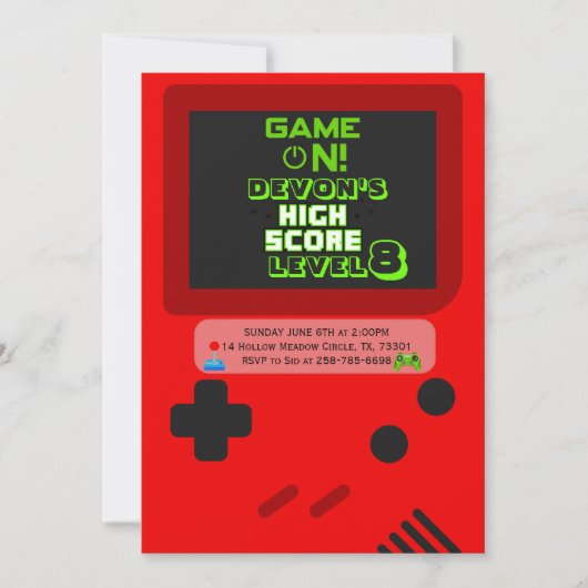 Gamer Birthday Invitations Kaart (Voorkant)