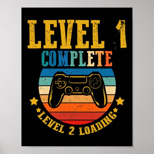 Gamer Birthday Level 1 Volledig niveau 2 Poster (Voorkant)
