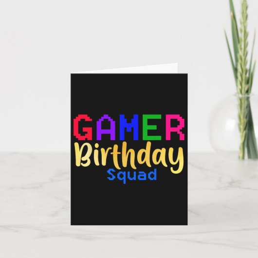 Gamer Birthday Squad Party Happy B-day Videospel Kaart (Voorkant)