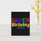 Gamer Birthday Squad Party Happy B-day Videospel Kaart (Gele Bloem)