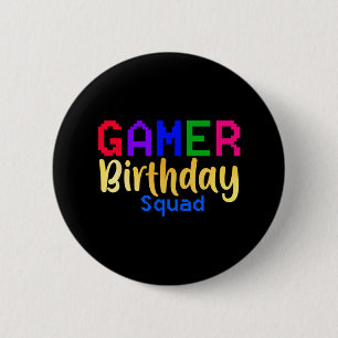 Gamer Birthday Squad Party Happy B-day Videospel Ronde Button 5,7 Cm