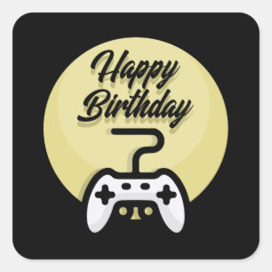Gamer Birthday Vierkante Sticker