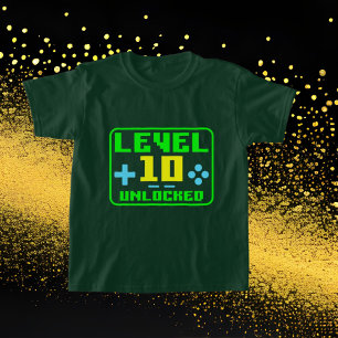 gamer Birthday word art unisex 10th T-Shirt