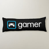 Gamer (blauw) lichaamskussen (Achterkant)