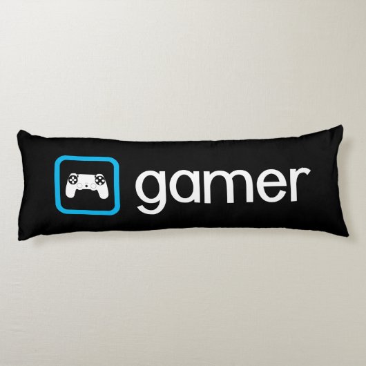 Gamer (blauw) lichaamskussen (Achterkant)