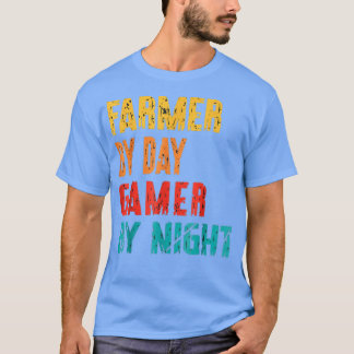 gamer-boer tegen dag gamer tegen nacht t-shirt