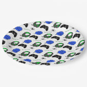 Gamer Boy Blue Pixels Birthday Papieren Bordje (Gekanteld)