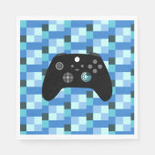 Gamer Boy Blue Pixels Birthday Servet (Voorkant)