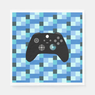 Gamer Boy Blue Pixels Birthday Servet