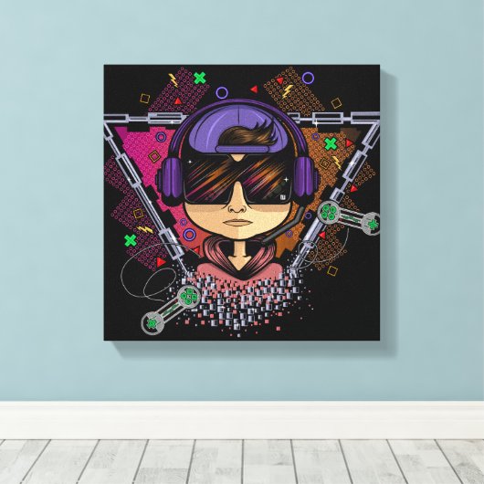 Gamer Boy Canvas Afdruk (Insitu (Houten vloer))