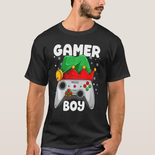 Gamer Boy Kerstmis Gaming Video Gamer Matching Xm T-shirt (Voorkant)