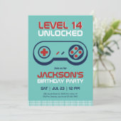 Gamer Boy Level Unlocked Video Games Birthday Kaart (Staand voorkant)