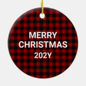 Gamer Boy Name Red Pset Custom Kerstmis Keramisch Ornament (Achterkant)