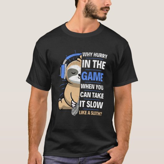 Gamer Boy Sloth Sloth Gaming Pun Phrase Boys Men T-shirt (Voorkant)