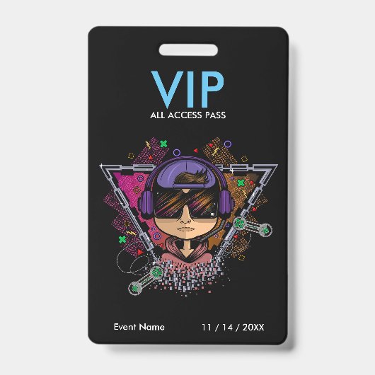Gamer Boy VIP-toegangspas Badge (Voorzijde)