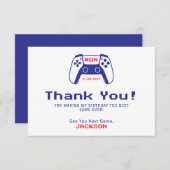 Gamer Boys Gaming Birthday Party Bedankkaart (Voorkant / Achterkant)