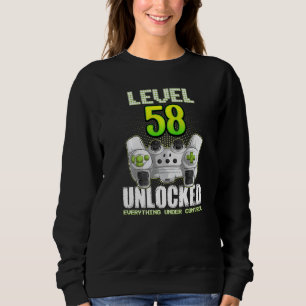 Gamer Boys Girls 58th Birthday Level 58 Unlocked 5 Trui