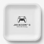 Gamer Boys Simple Modern Birthday Party Papieren Bordje (Voorkant)