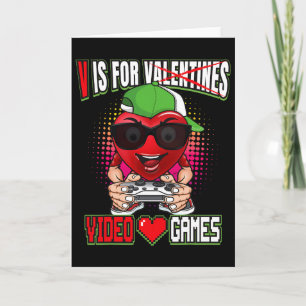 Gamer Boys Tiener Valentijnsdag V Is Voor Videogam Kaart