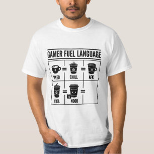 Gamer Brandstof Taal Grappige Koffie Gaming Infogr T-shirt