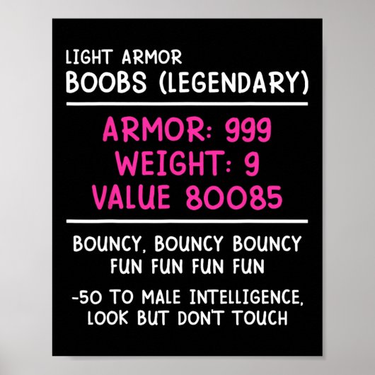 Gamer Breast (legendary) Video Player Gaming Girl Poster (Voorkant)