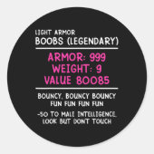 Gamer Breast (legendary) Video Player Gaming Girl Ronde Sticker (Voorkant)