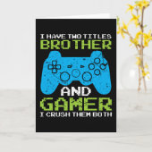 Gamer Brother Game Gaming Console Verjaardagscadea Kaart (Gele Bloem)