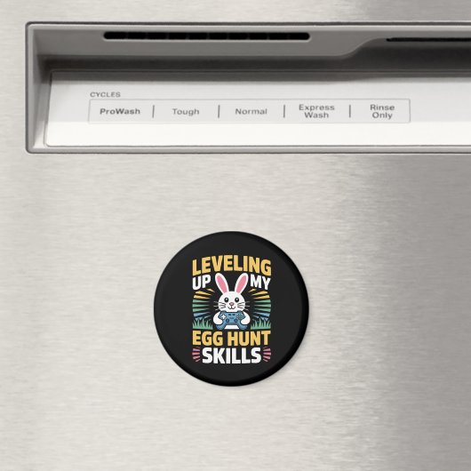 Gamer Bunny Easter Egg Hunt Level Up Magnet (Insitu (Vaatwasser))