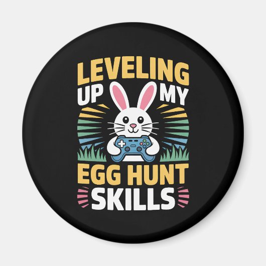 Gamer Bunny Easter Egg Hunt Level Up Magnet (Voorkant)