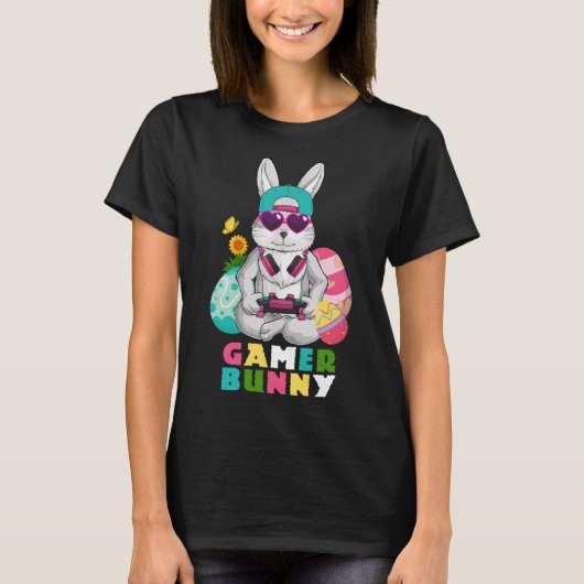 Gamer Bunny Leuke Pasen Video Game Gaming Boys Pul T-shirt (Voorkant)