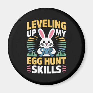 Gamer Bunny Pasen Eierjacht Level Up Magneet