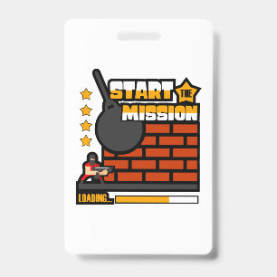 Gamer Cadeau Start De Missie Badge