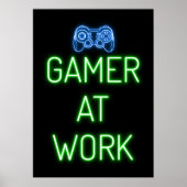 Gamer Cadeaus | Gamer op het werk Poster (Voorkant)