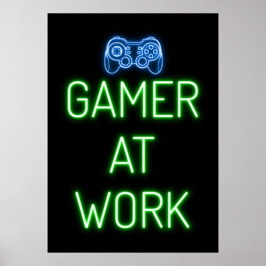 Gamer Cadeaus | Gamer op het werk Poster (Voorkant)
