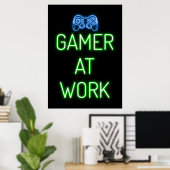 Gamer Cadeaus | Gamer op het werk Poster (Thuiskantoor)