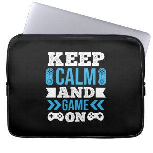 Gamer Cadeaus houden kalm en game aan Laptop Sleeve