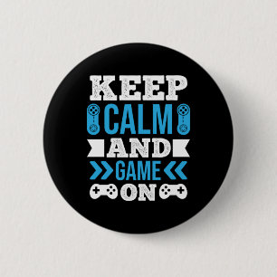 Gamer Cadeaus houden kalm en game aan Ronde Button 5,7 Cm
