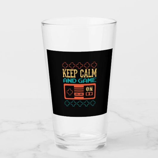 Gamer Cadeaus houden kalm en spel Glas (Voorkant)