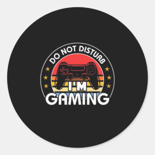 Gamer Cadeaus Ik ben aan het gamen en storen nie Ronde Sticker