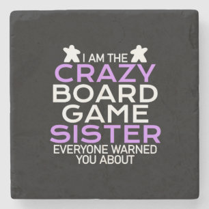 Gamer Cadeaus   Ik ben de Crazy Board Gamer Sister Stenen Onderzetter