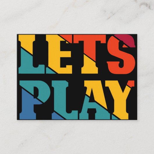 Gamer Cadeaus | Lets Play Funny Gamer Visitekaartje (Voorkant)