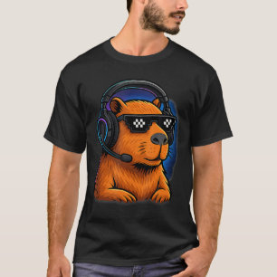 Gamer Capybara Grafische Videospellen Hoofdtelefoo T-shirt