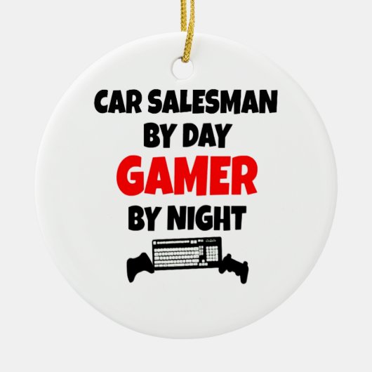 Gamer Car Salesman Keramisch Ornament (Voorkant)